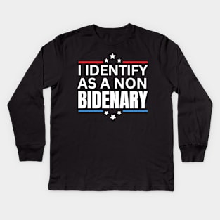 I identify as non Bidenary American vintage style (v15) Kids Long Sleeve T-Shirt